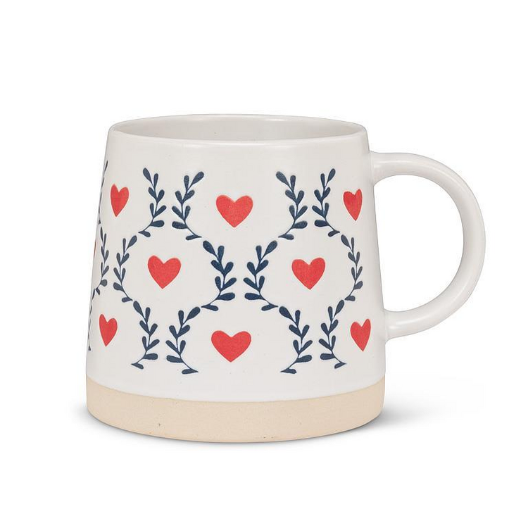 Scandi Hearts Wide Base Mug