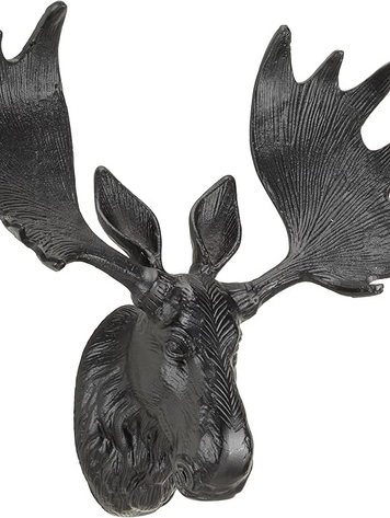 Small Black Moose Head Wall Decor