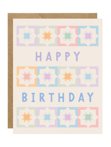 Happy Birthday Pastel Quilt Card