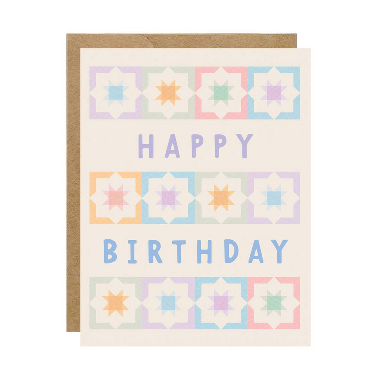 Happy Birthday Pastel Quilt Card