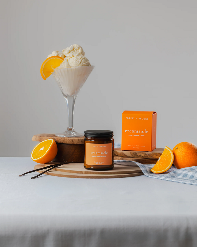 Creamsicle Wooden Wick Candle