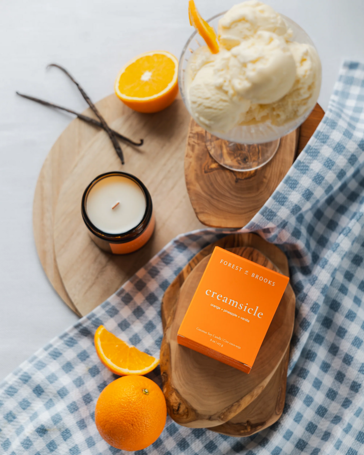 Creamsicle Wooden Wick Candle