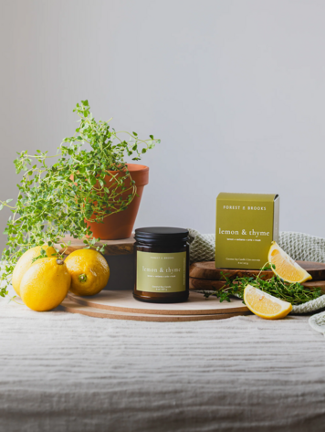 Lemon & thyme Wooden Wick Candle