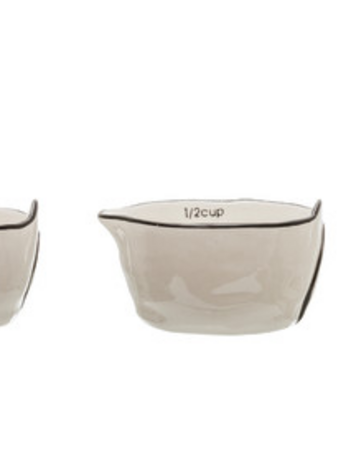 White Stoneware Measuring Cups, Set of 4