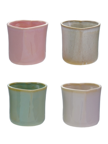 Stoneware Heart Shaped Handle-less Mug