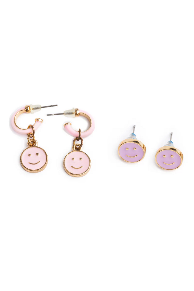 All Smiles Earrings, 2 Sets