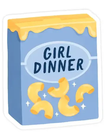Girl Dinner - Mac and Cheese Comfort Foodie Vinyl Sticker