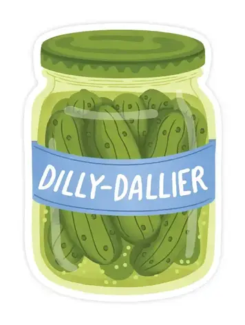 Dilly Dallier - Pickle Jar Foodie Vinyl Sticker