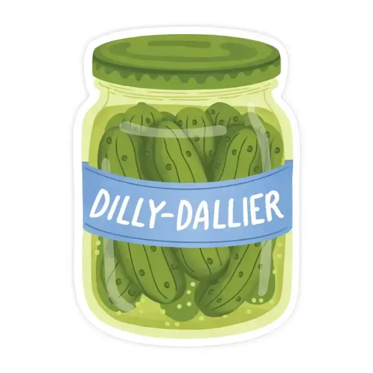 Dilly Dallier - Pickle Jar Foodie Vinyl Sticker