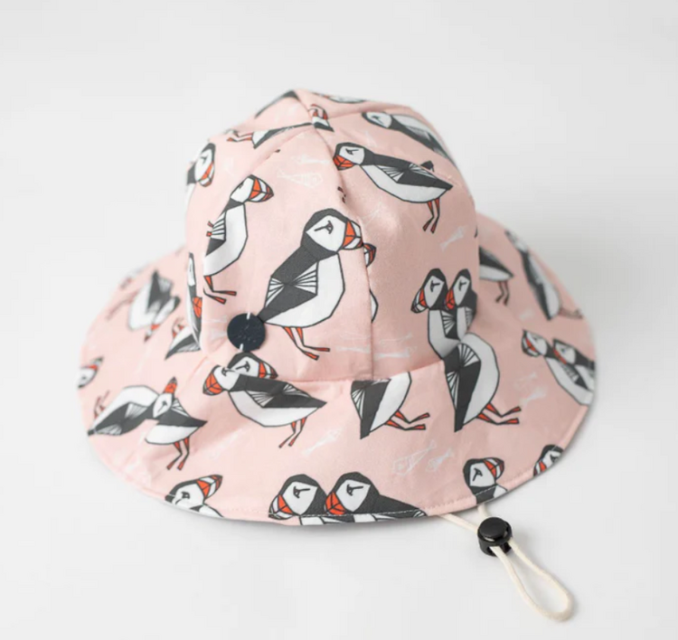 Pink Puffin Summer Floppy Hat