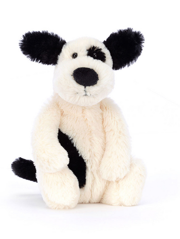 Jellycat Inc Bashful Black & Cream Puppy Little