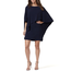 HALSTON HALSTON / Flowy Sleeve Boatnck Asymmetrical Drape Dress