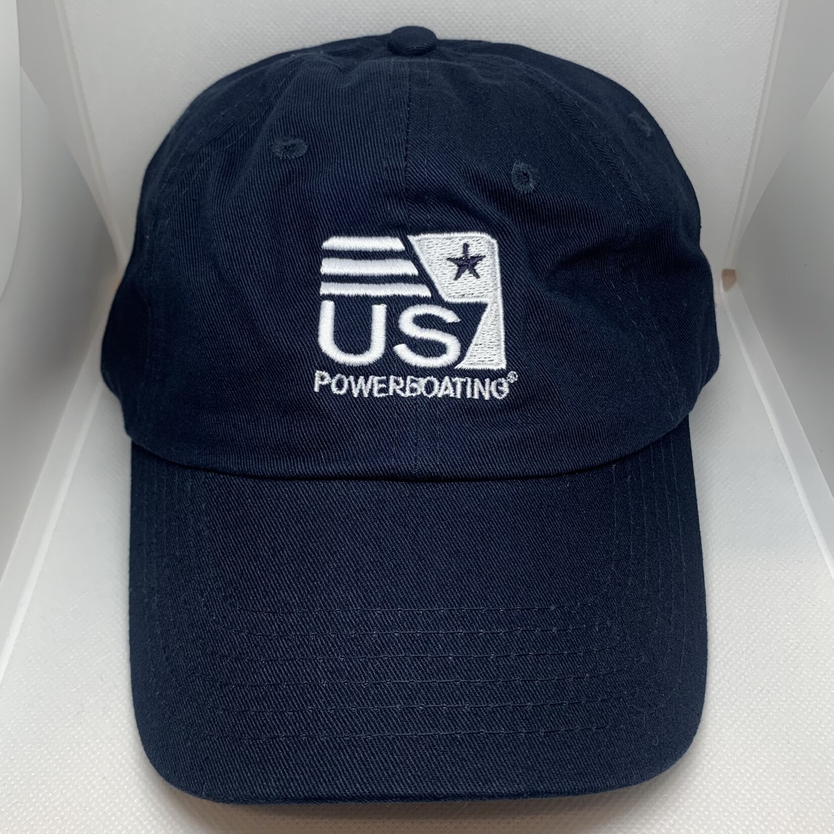 Navy Powerboating Hat (Small White Logo)