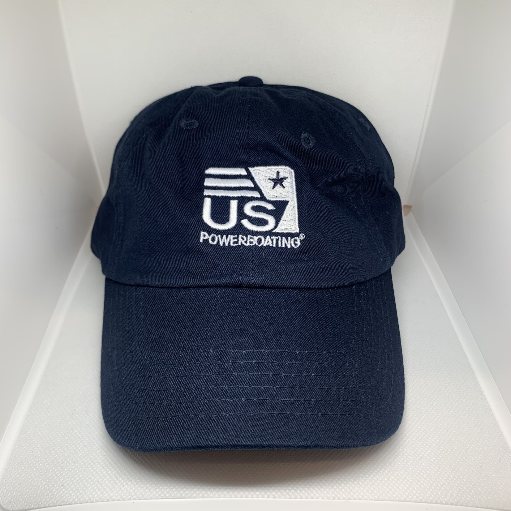 Navy Powerboating Hat (Small White Logo)