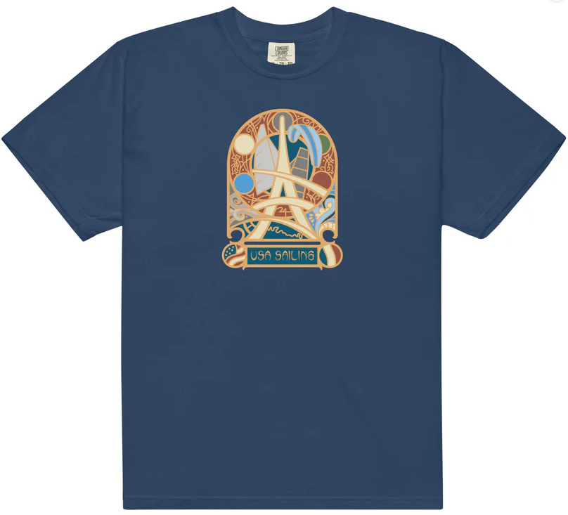 Navy Tshirt with Pin Design