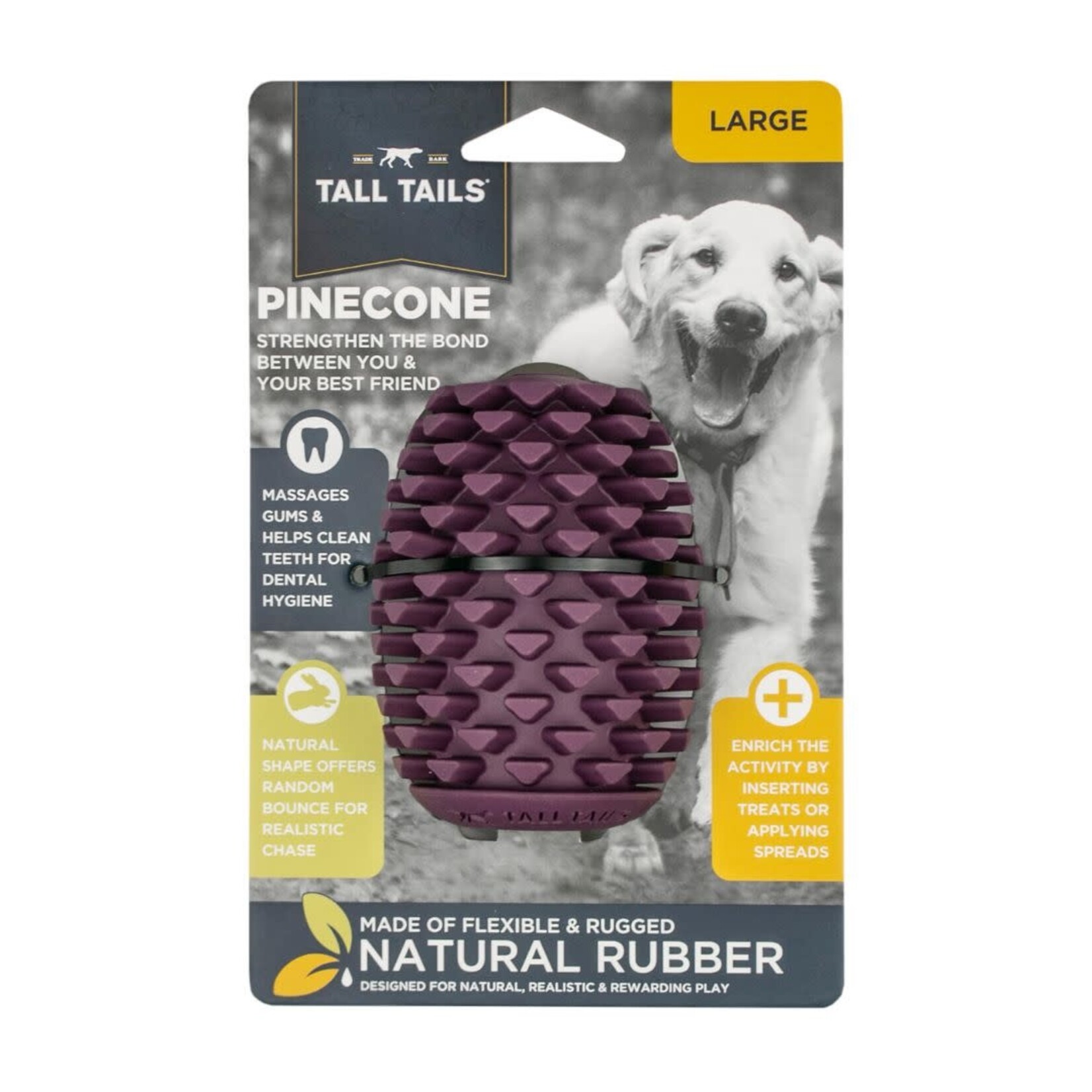 Tall Tails Tall Tails Natural Rubber Pinecone Reward Dog Toy