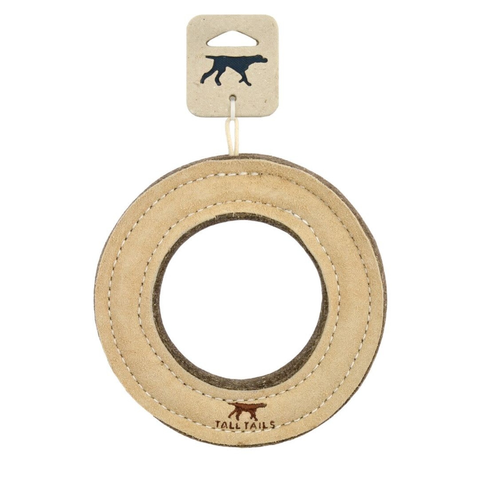 Tall Tails Tall Tails Natural Leather & Wool Ring Toy