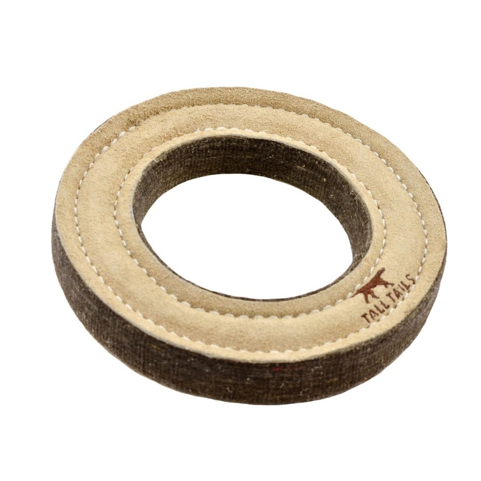 Tall Tails Tall Tails Natural Leather & Wool Ring Toy