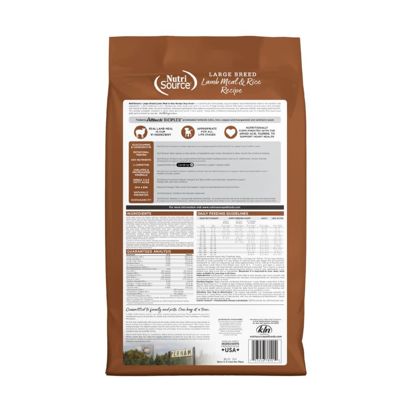 NutriSource NutriSource Large Breed Lamb Meal & Rice Recipe 26 lb