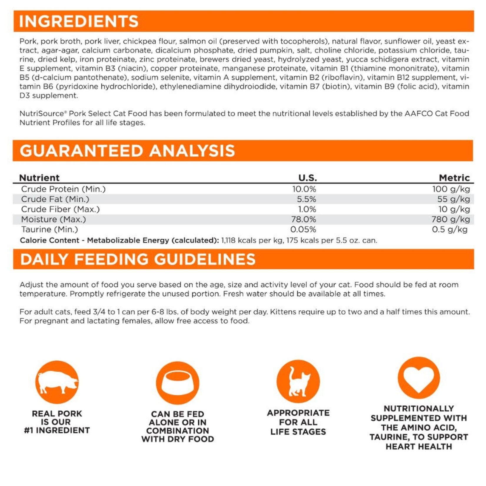 NutriSource NutriSource Pork Select Recipe Canned Cat Food