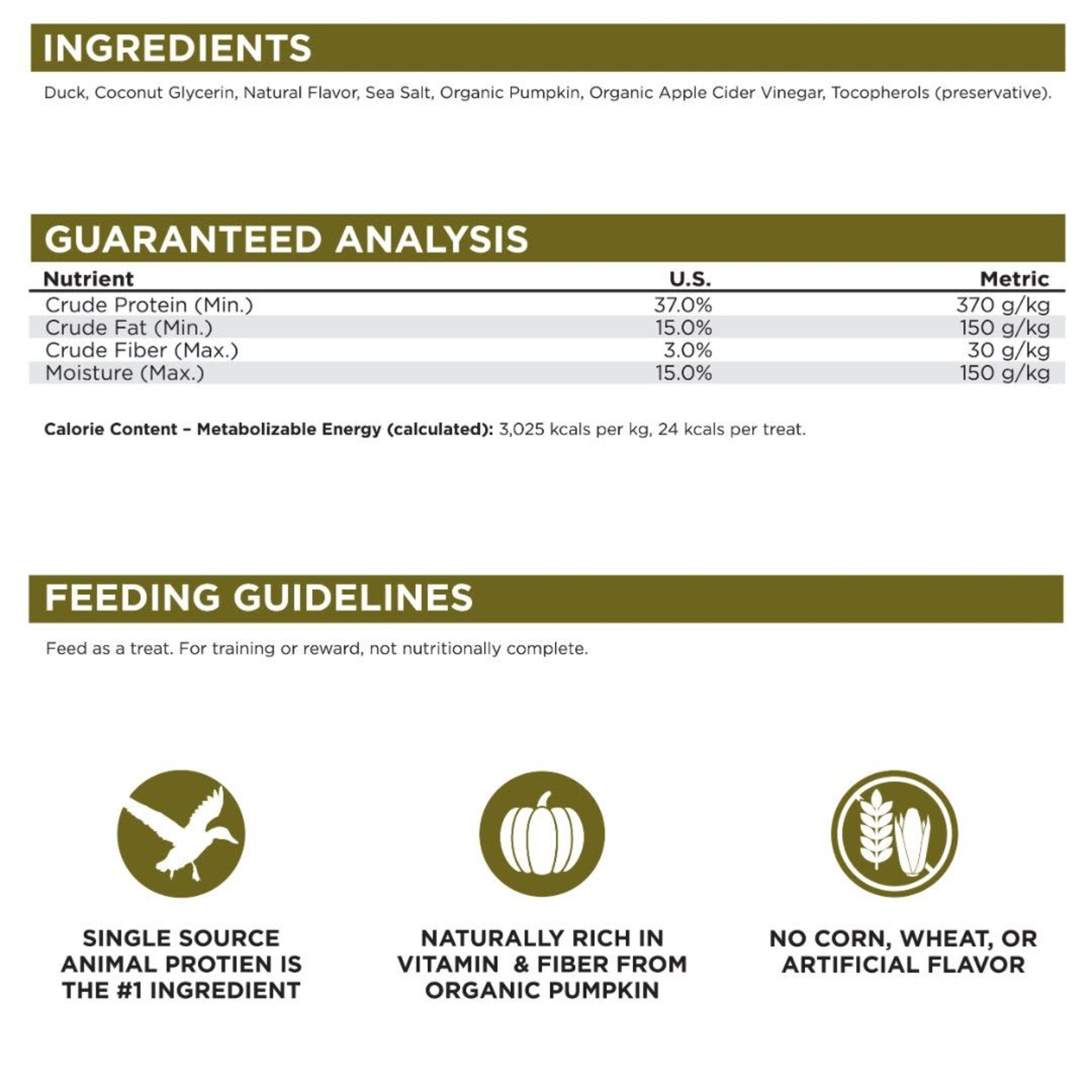 PureVita (by NutriSource) PureVita Duck Recipe Jerky Strips