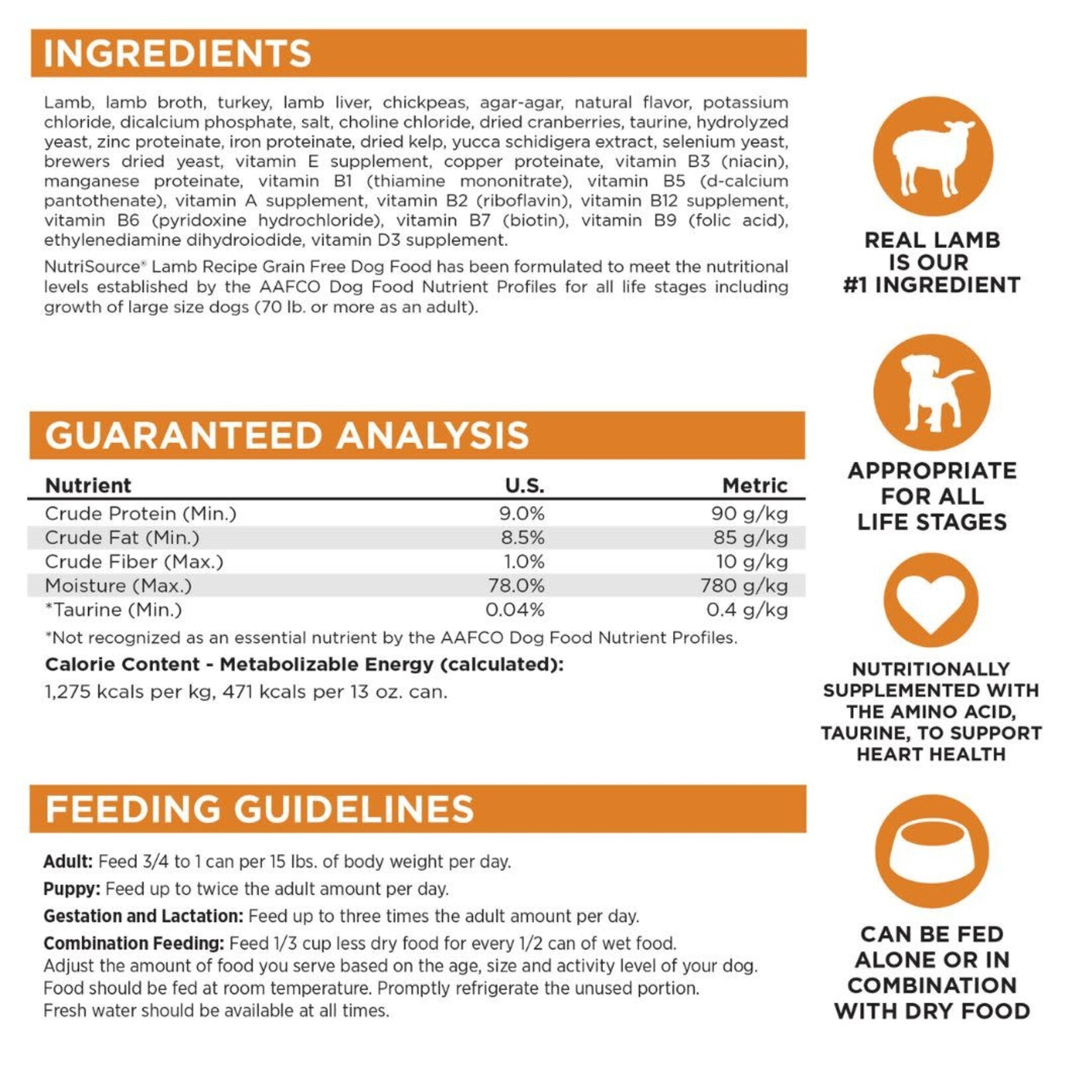 NutriSource NutriSource Lamb Recipe Canned Dog Food