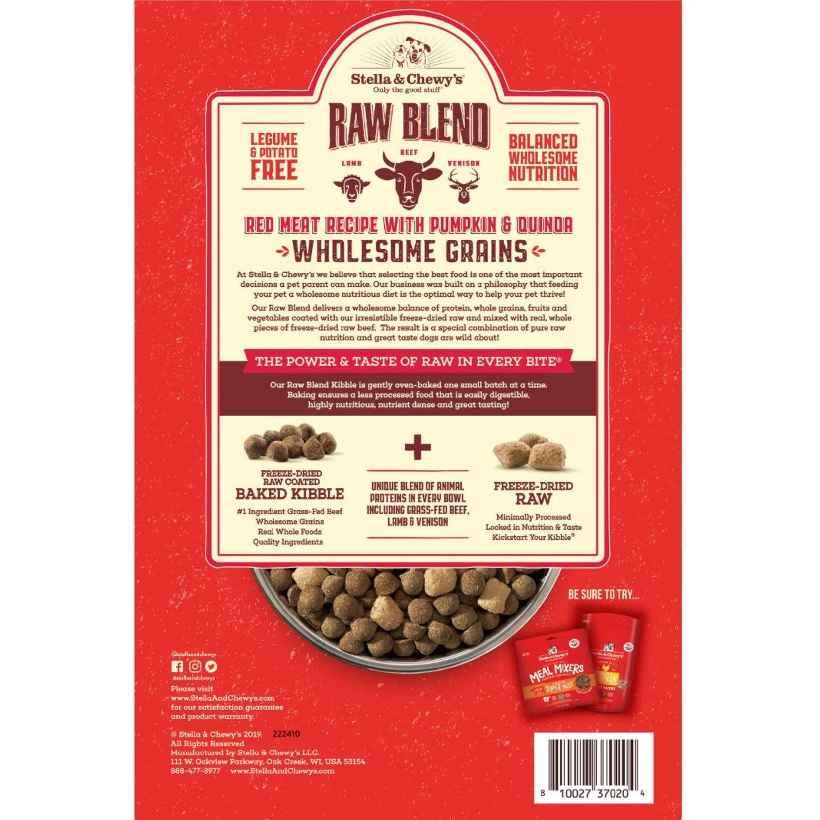 Stella & Chewys Stella & Chewy's Raw Blend Wholesome Grains Red Meat Recipe 3.5 lb