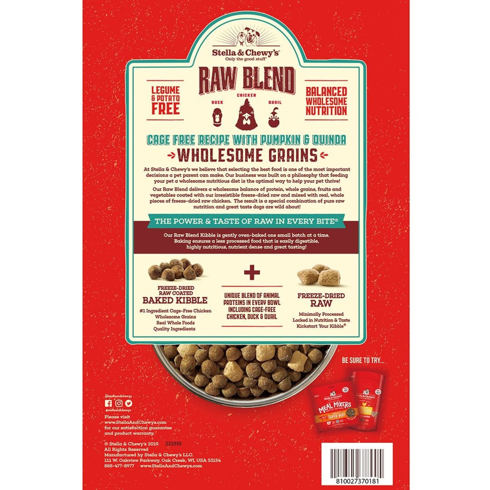 Stella & Chewys Stella & Chewy's Raw Blend Wholesome Grains Cage Free Recipe 22 lb