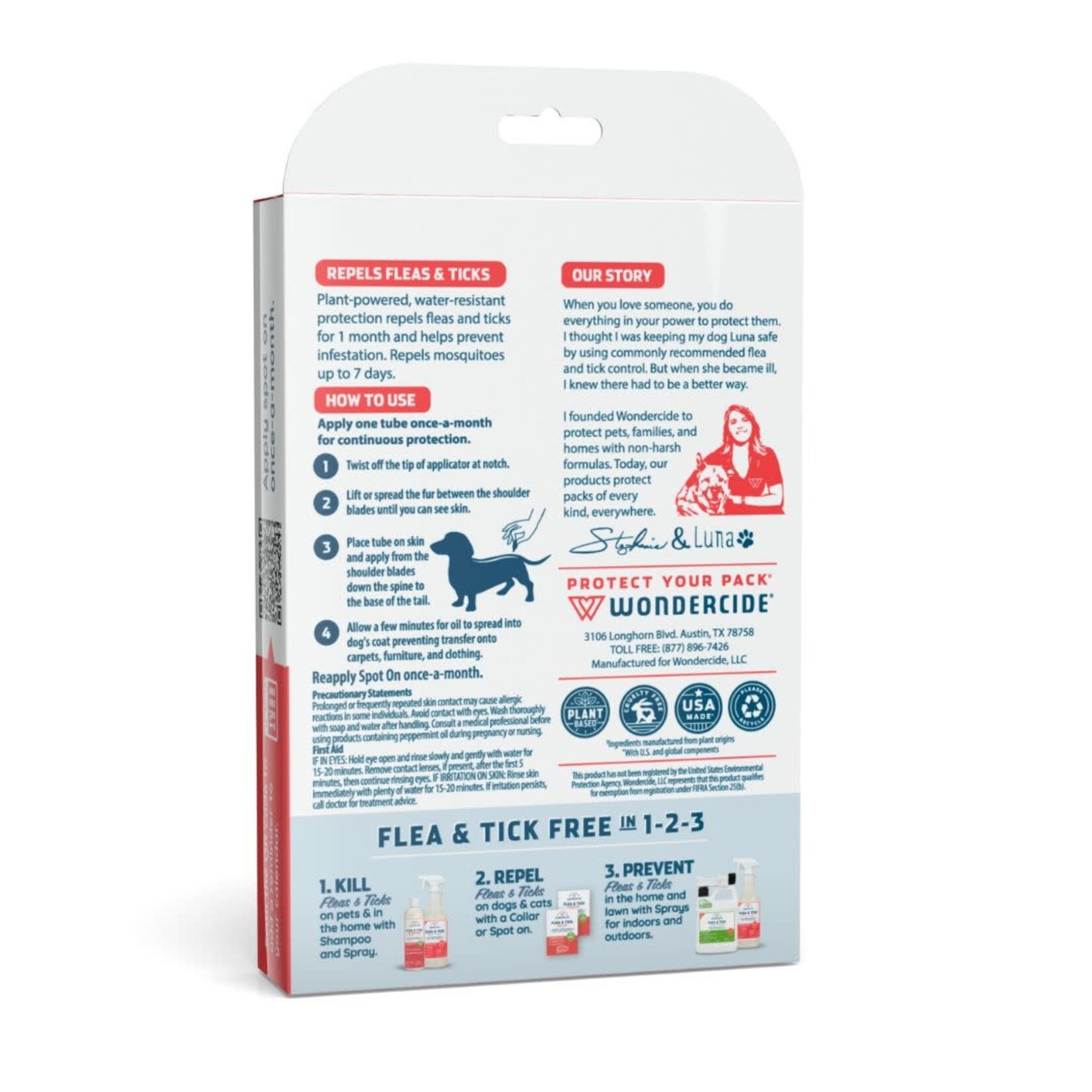 Wondercide Flea & Tick Spot On for Large Dogs Peppermint