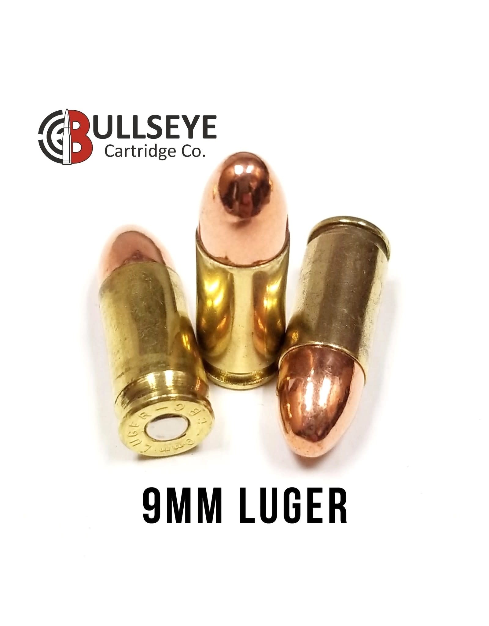 BullsEye Cartridge Co. 9mm Luger 115gr, 124gr & 147gr