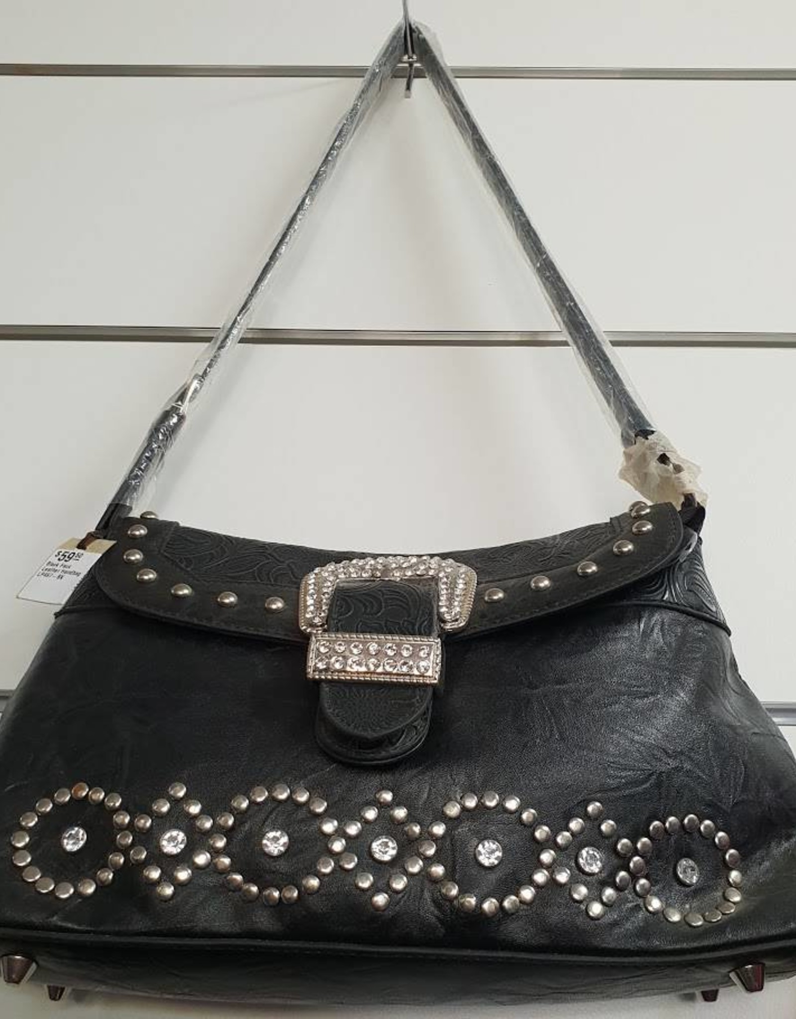 Faux Leather Black Handbag