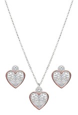 Montana Silversmiths Western Lace Copper Trimmed Classic Heart Jewellery Set