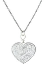 Montana Silversmiths Large MX Stitch Heart Necklace