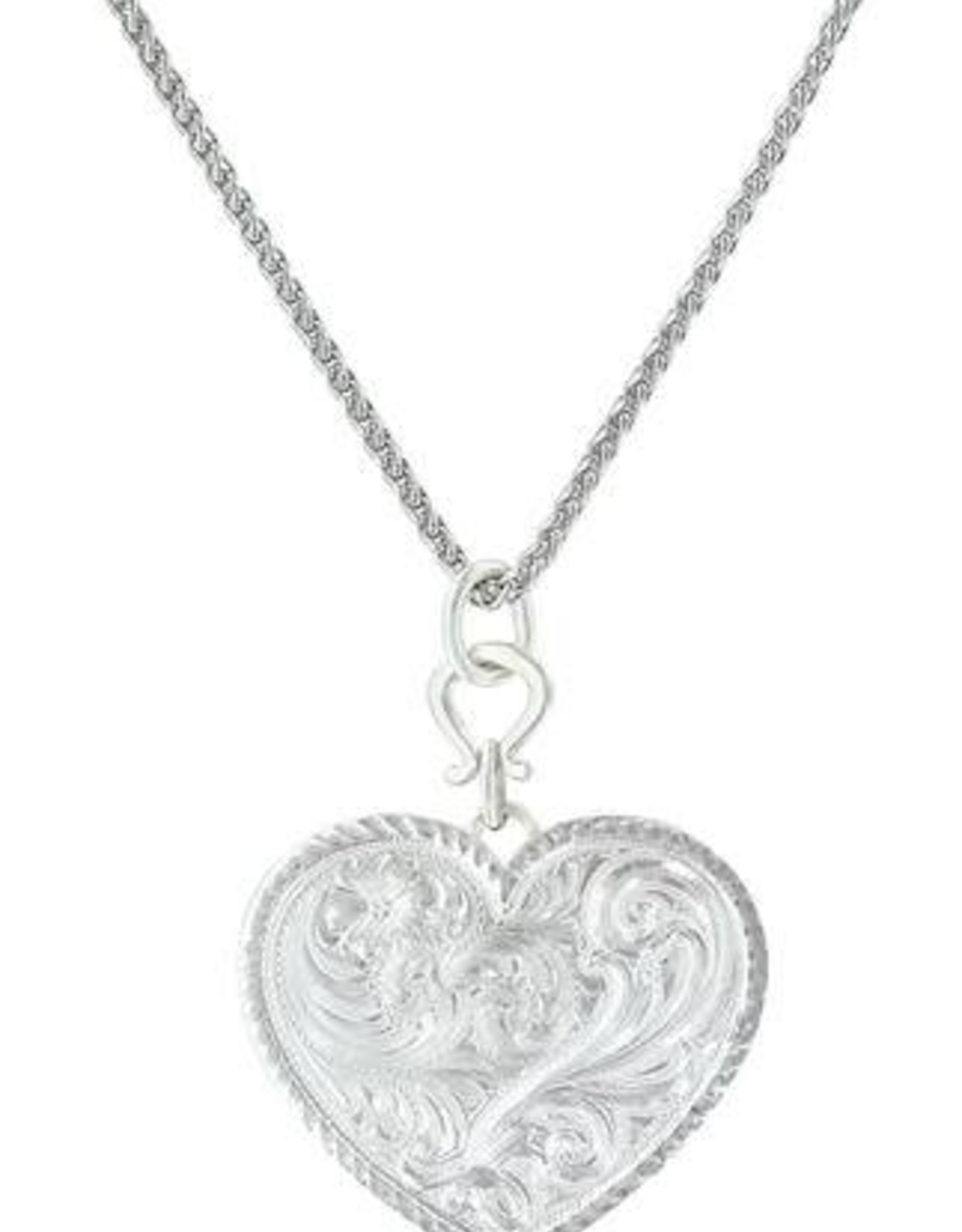 Montana Silversmiths Large MX Stitch Heart Necklace