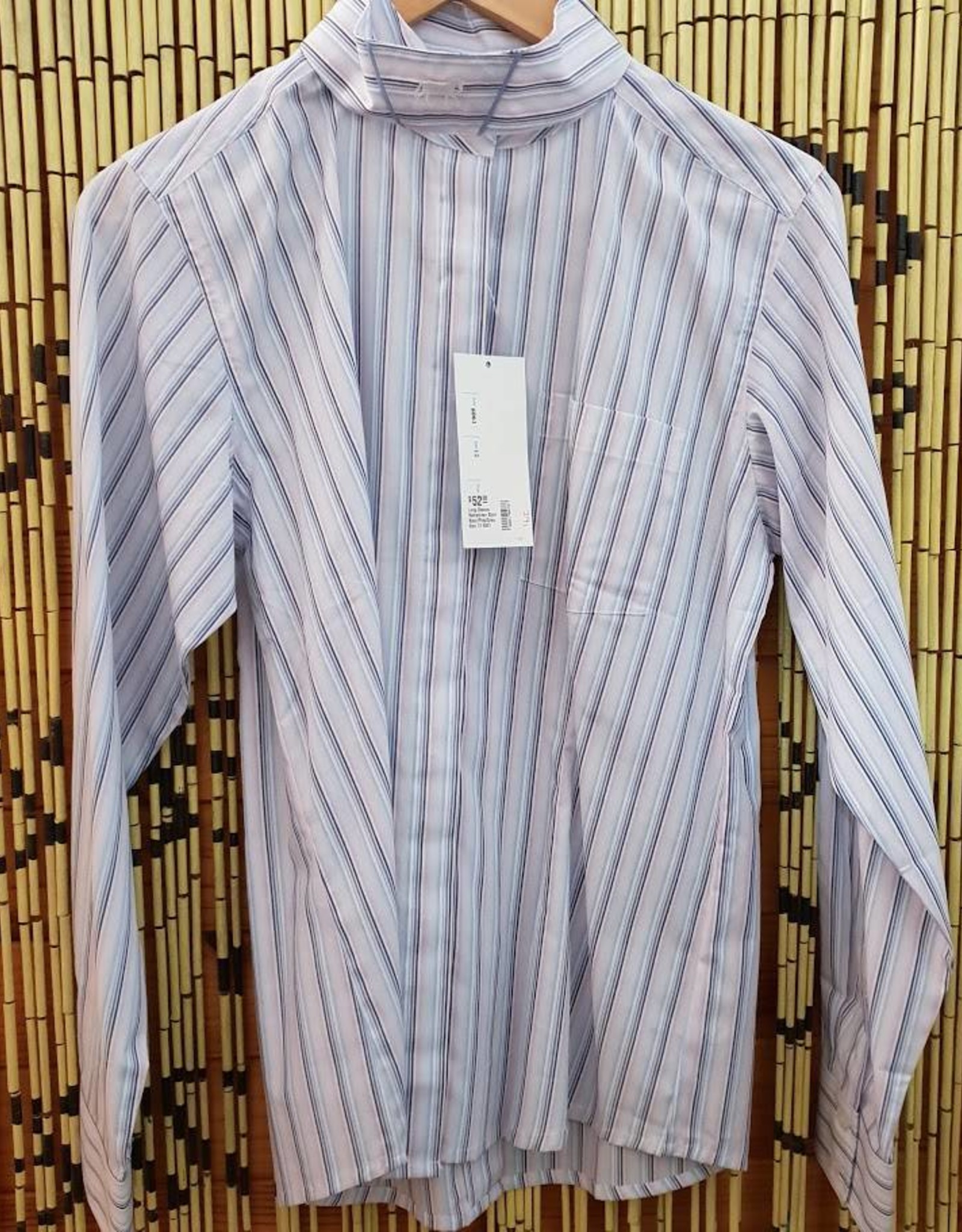 Windsor Apparel Long Sleeve Ratcatcher Shirt  - Navy/Pink/Grey - Size 14