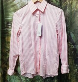 Windsor Apparel Parade Ladies Long Sleeve Shirt -  Pink/White Stripe - Size 10