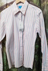 Windsor Apparel Long Sleeve Show Shirt - Pink/Blue/White - Size 12