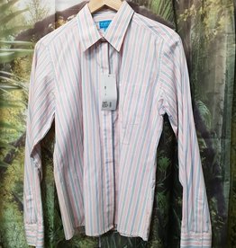 Windsor Apparel Long Sleeve Show Shirt - Pink/Blue/White - Size 12