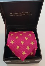 Windsor Apparel Tie Child's - Hot Pink with Gold Stars