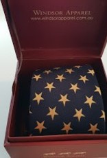 Windsor Apparel Tie Ladies - Navy with Gold Stars