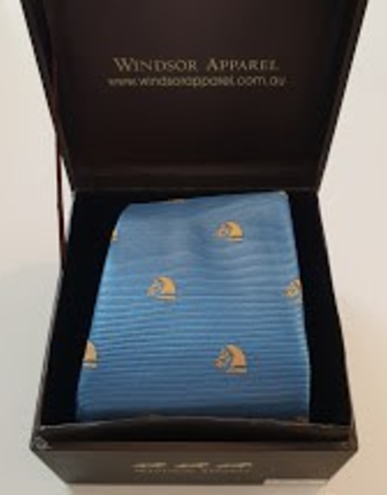 Windsor Apparel Tie Child's Horse Head - Lagoon/Gold