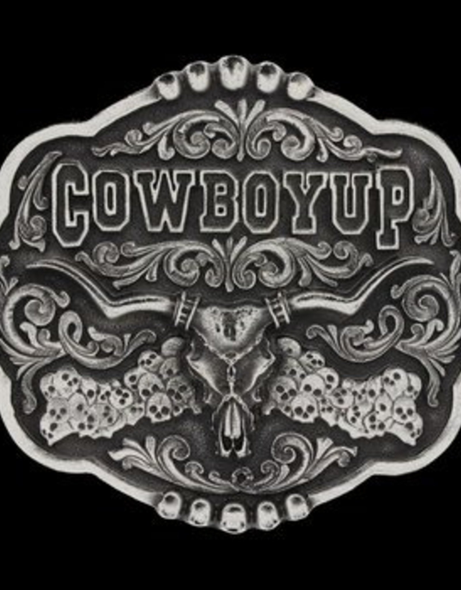 Montana Silversmiths Cowboy Up Skulls  Buckle