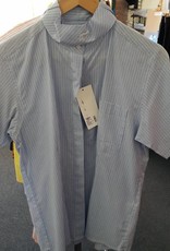 Windsor Short Sleeve Ratcatcher Shirt - Blue/White Striped - Size 12
