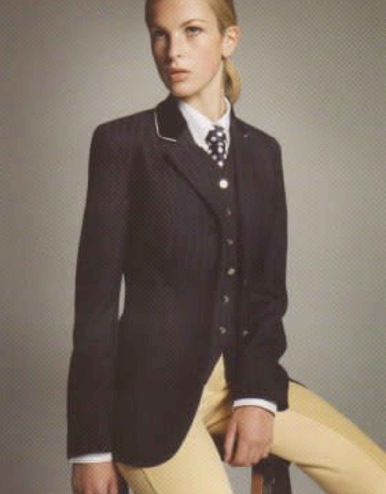 Windsor Ladies Pinstripe Jacket - Navy with Silver Piping - Size 14