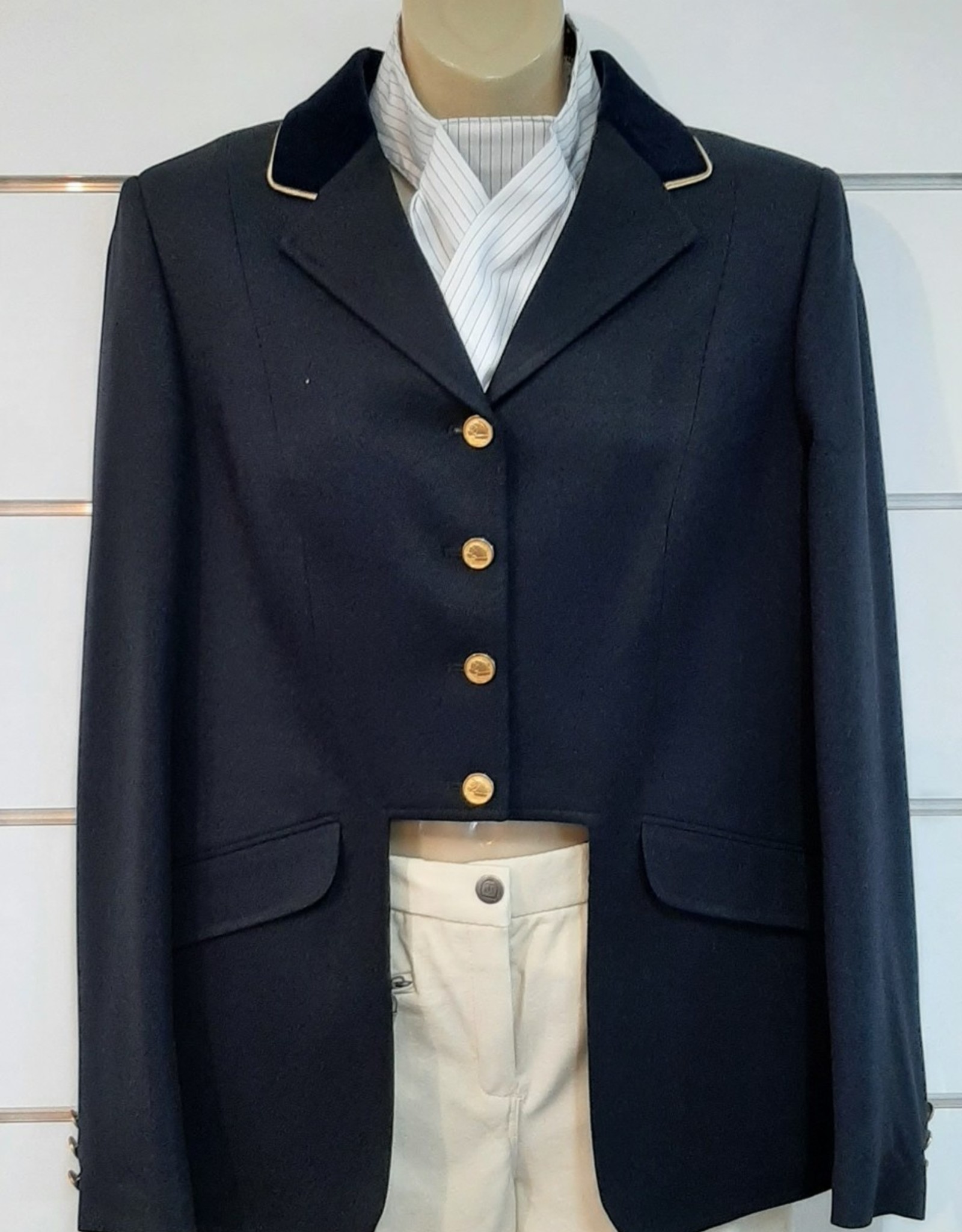 Windsor Apparel Ladies Cutaway Jacket - Navy with Gold Piping  - Size 16