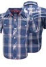 Wrangler Wrangler Boy's Callum Check Blue White Shirt Size 10