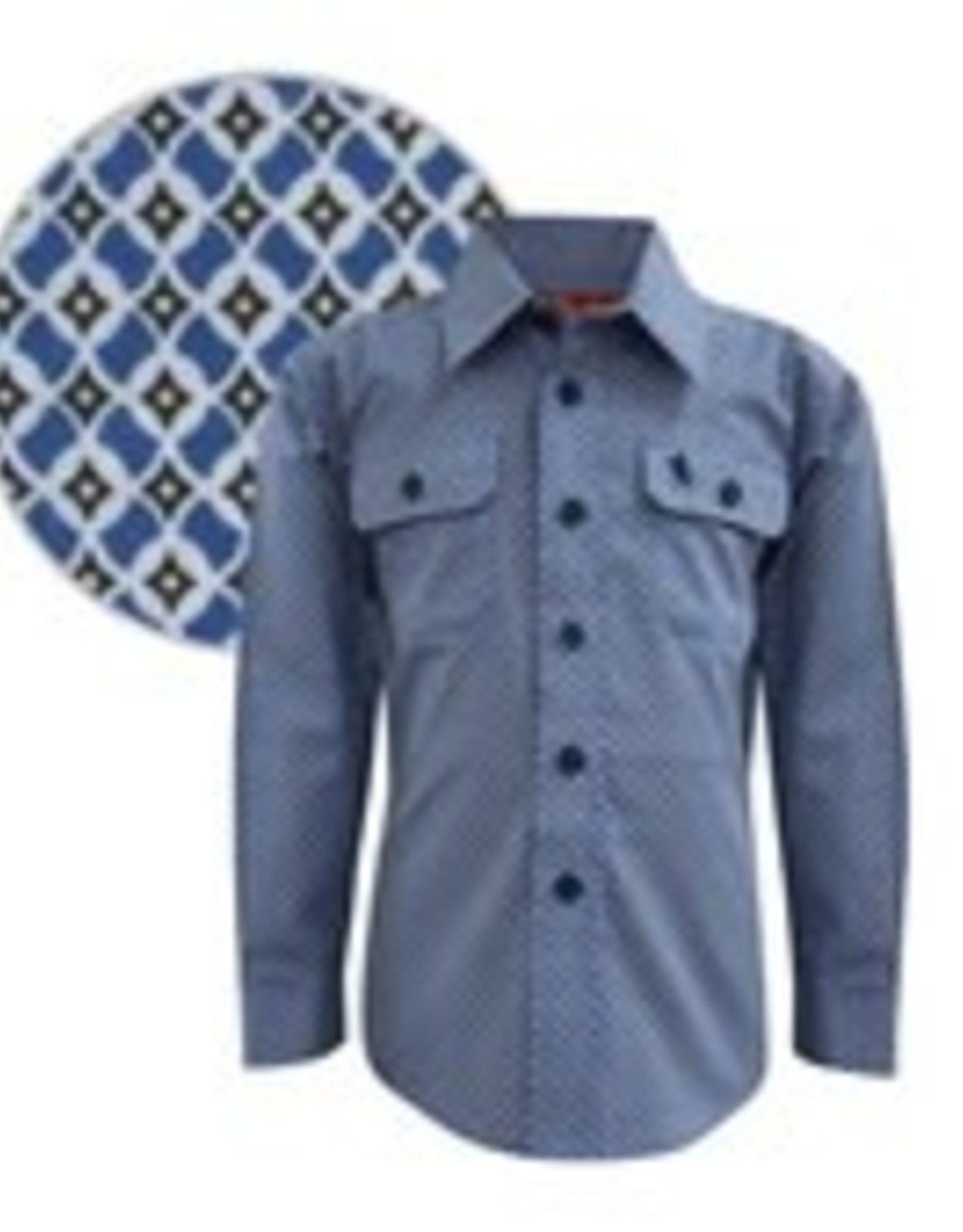 Thomas Cook Thomas Cook Boys Hillier Print 2 Pocket Shirt Blue/Black Size 12