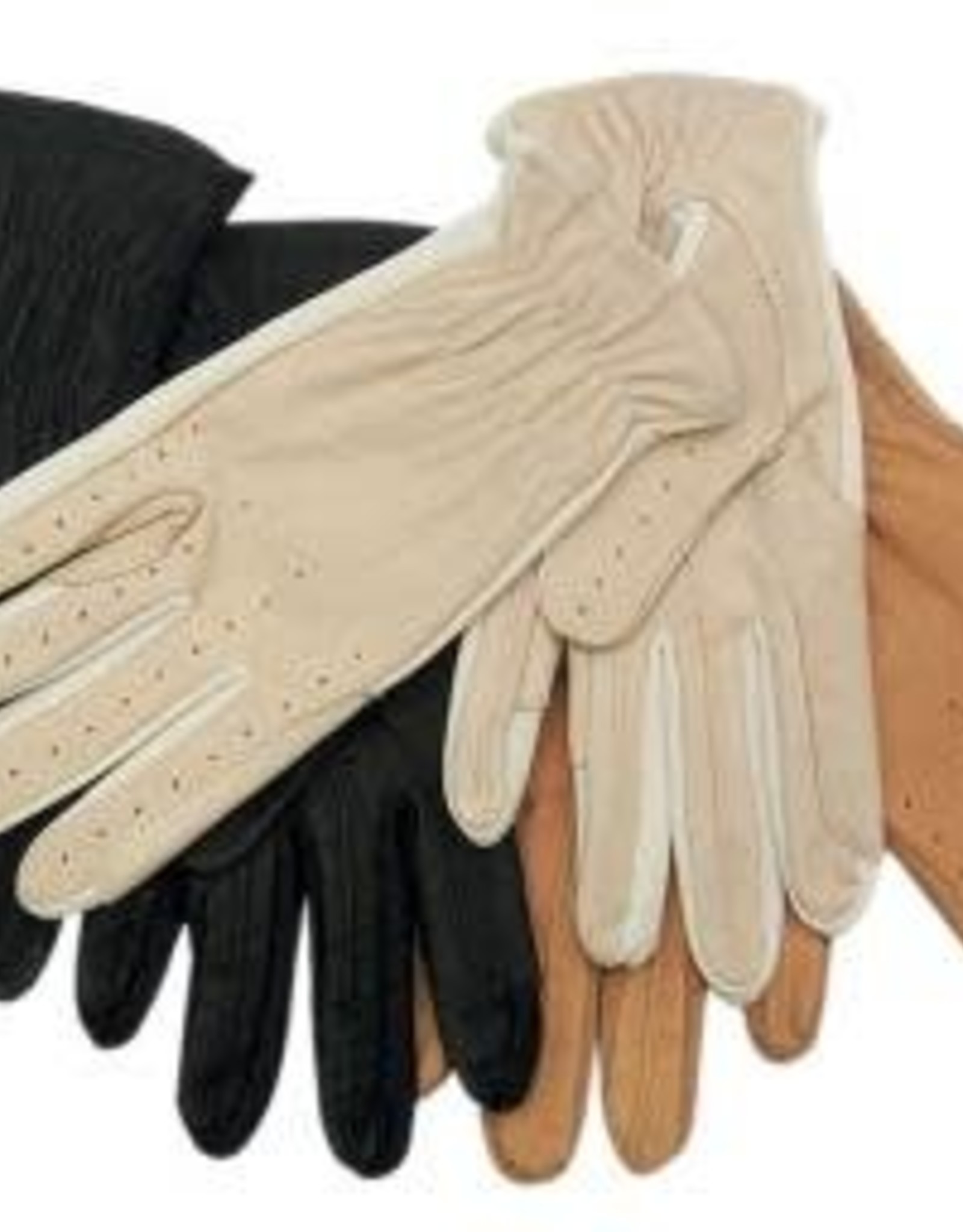 Showcraft Glove Leather/Spandex - Bone - Small