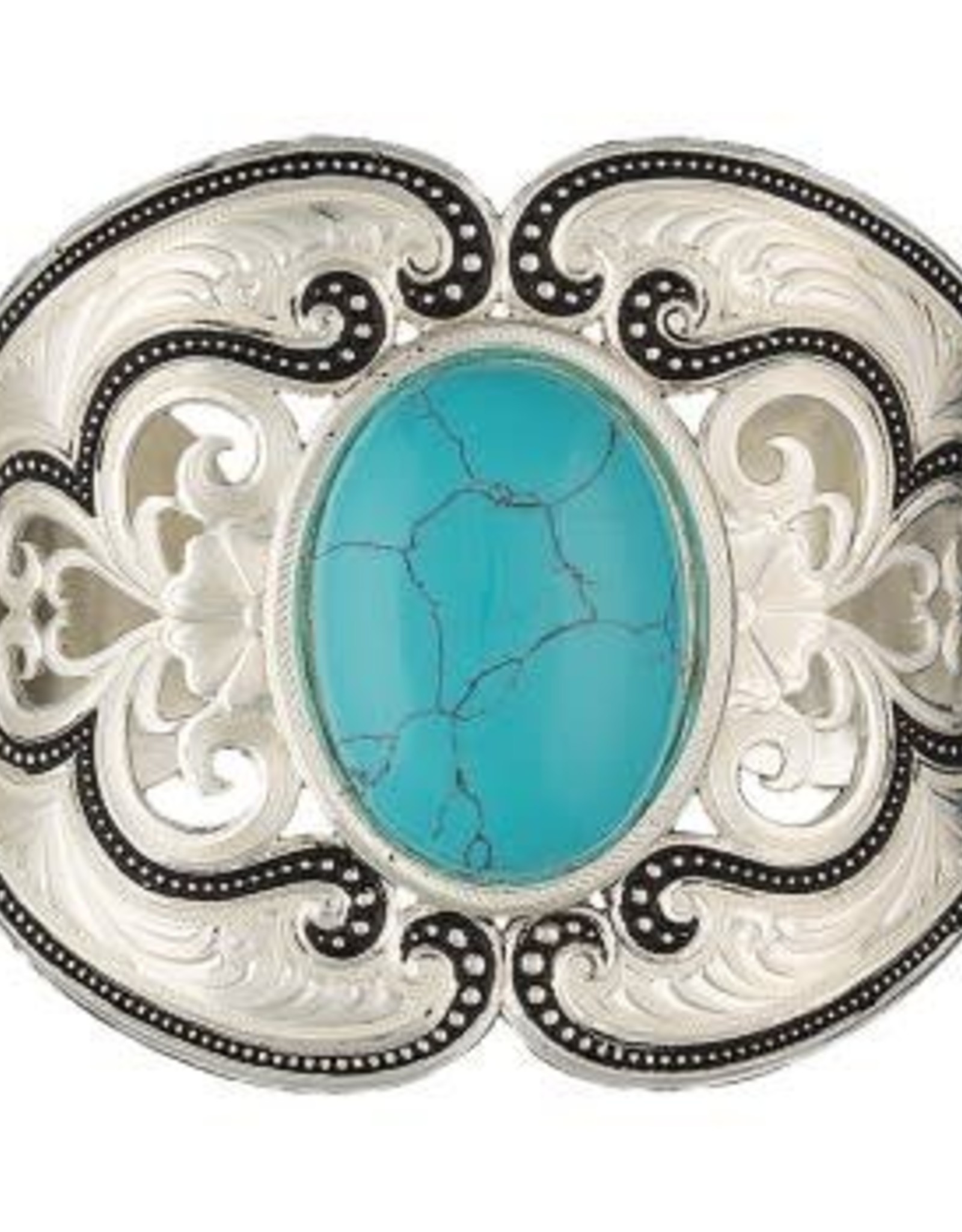 Montana Silversmiths Silver Pinpoints and Western Lace Cuff Bracelet with Turquoise