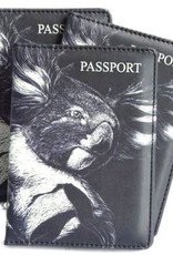 Passport Holder Black & White Koala